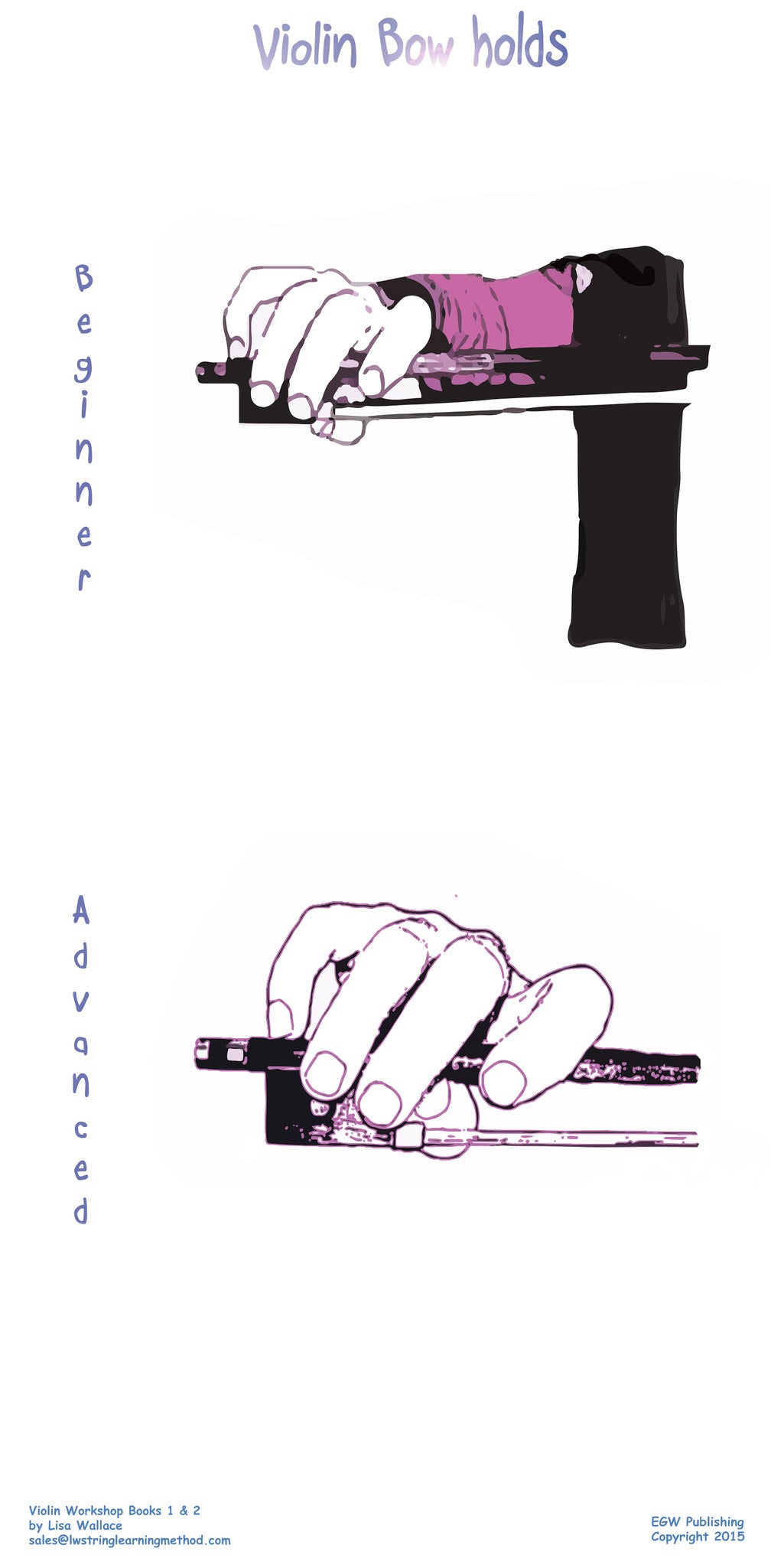 Violin bow holds poster - String Learning Method