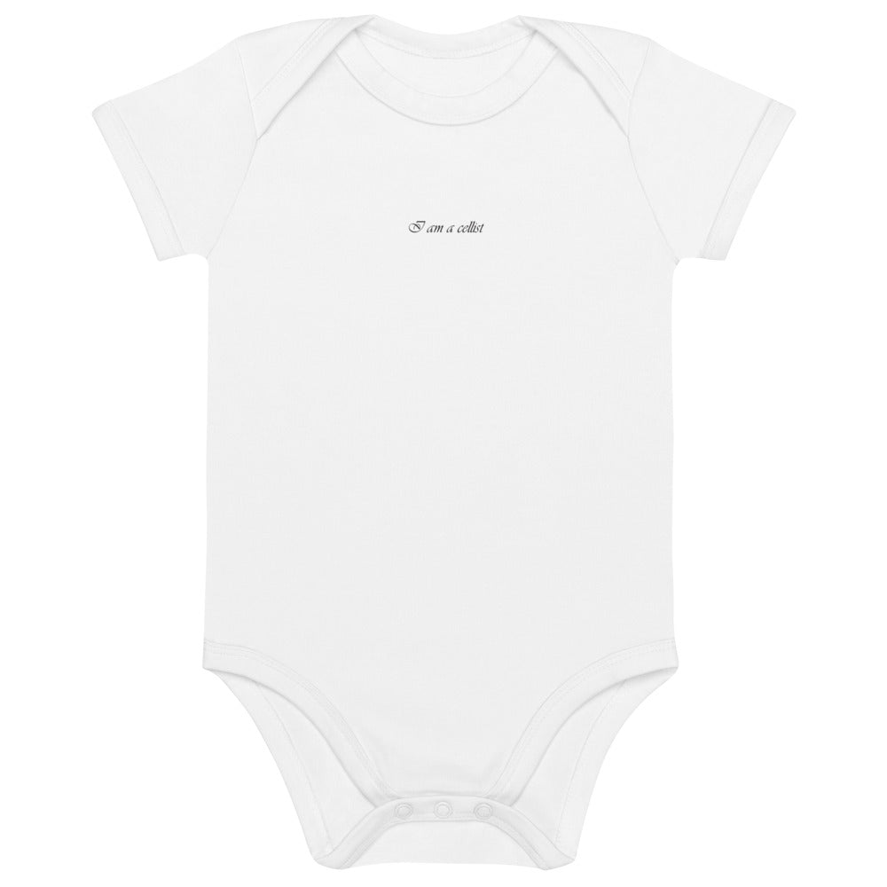Musical Organic cotton baby bodysuit- I am a cellist