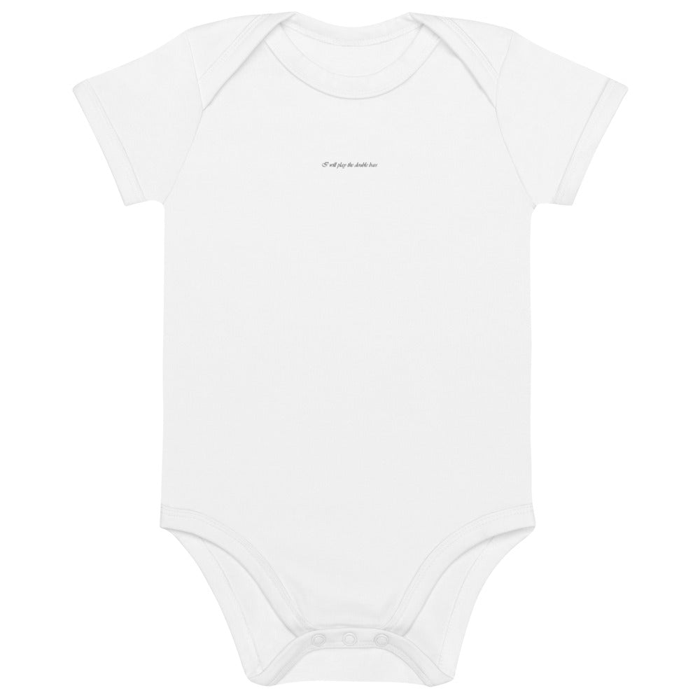 Musical Organic cotton baby bodysuit - I will play the Double Bass